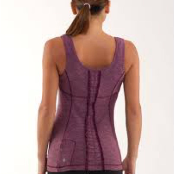 Lululemon Run Free Dash Ruffle Tank Heathered Plum - Size 10 - Picture 3 of 9